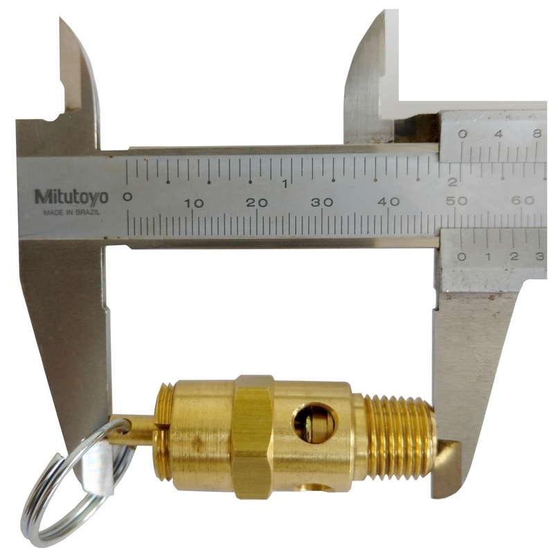 Válvula de segurança ou alívio 200 psi/libras (13,8 bar), rosca 1/4