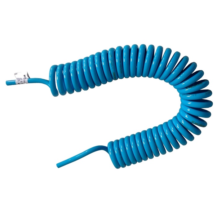 Mangueira / Tubo Espiral 8 mm x 5,0 Metros Linear Em Poliuretano Na Cor Azul