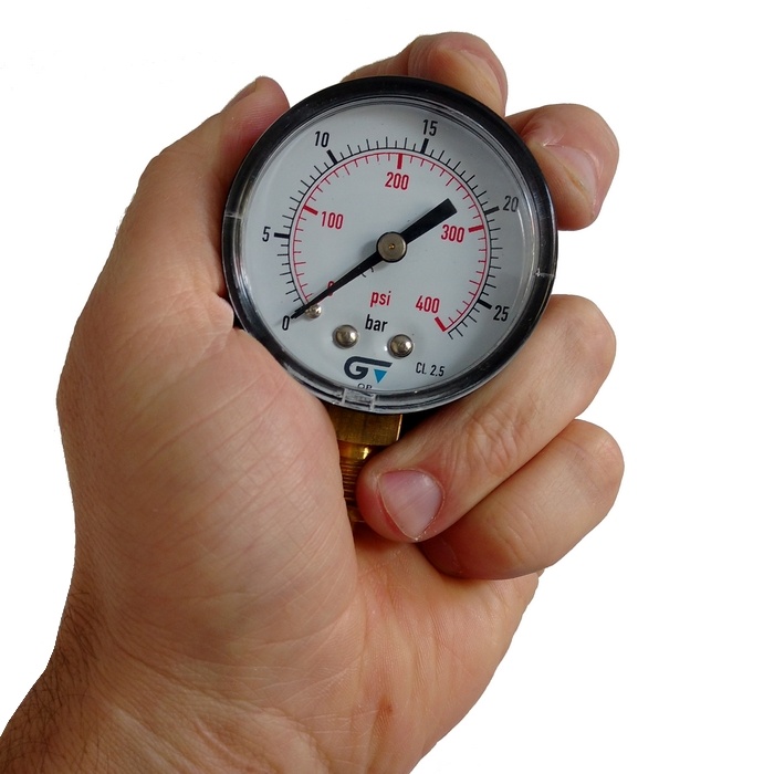 Manômetro vertical 400 psi /16 bar com rosca 1/4