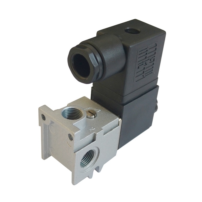 Válvula Solenóide Mini 1/8 3/2 Vias 220 VCA Com Manifold Na Válvula