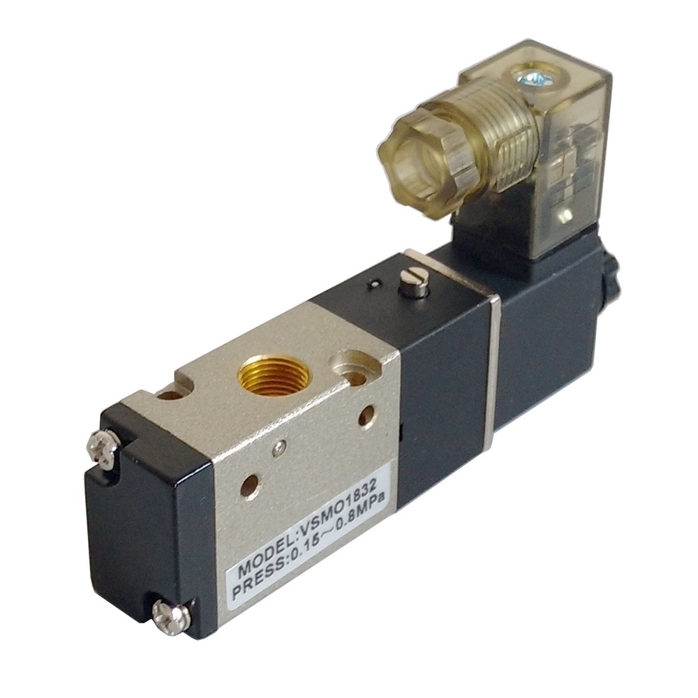 Válvula solenóide/mola 1/8 3/2 vias 220 VCA Modelo VSMO1832 (Compacta)