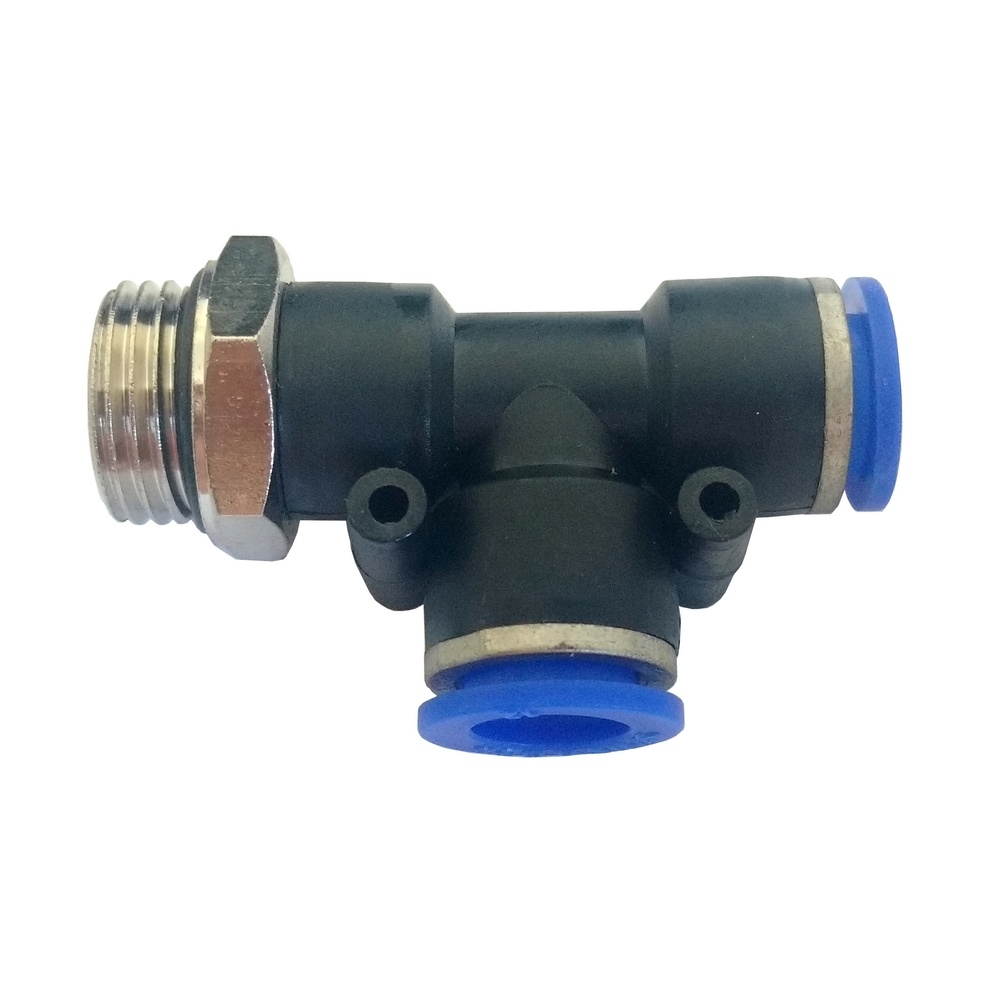 Tee Macho Lateral Tubo 4 mm x Rosca Macho 1/8