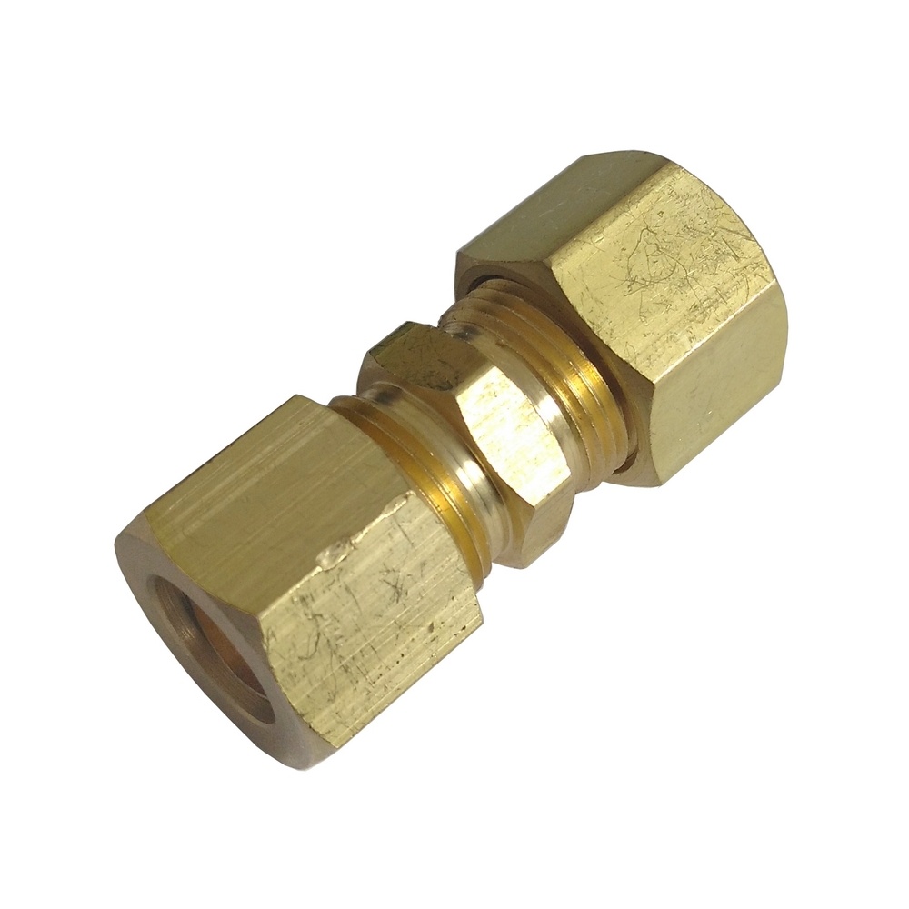 União Reta Tubo 5/16" x Tubo 5/16" - Latão