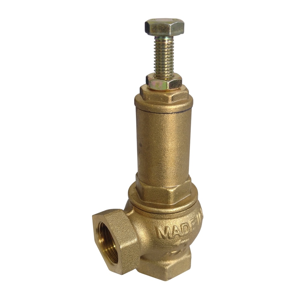 Válvula de Segurança 6 Bar Com Rosca 3/8" BSP Para Água, Ar Comprimido E Vapor (Pressão Máxima 16 Bar)