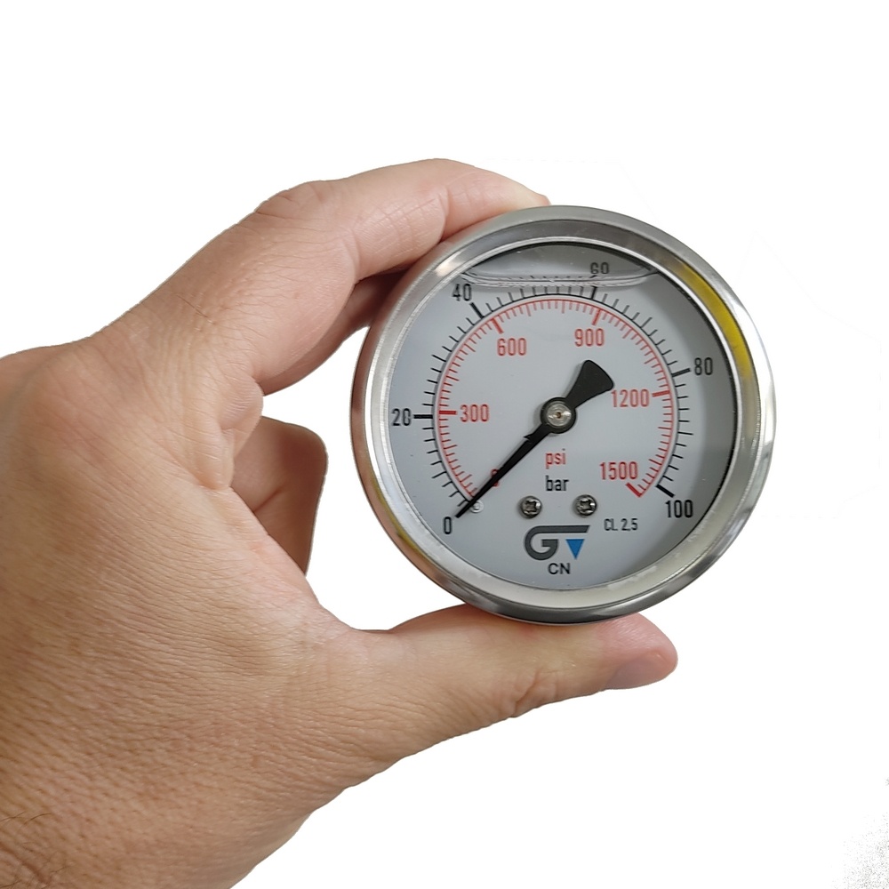 Manômetro Horizontal 1500 Psi / 100 Bar Com Rosca 1/4