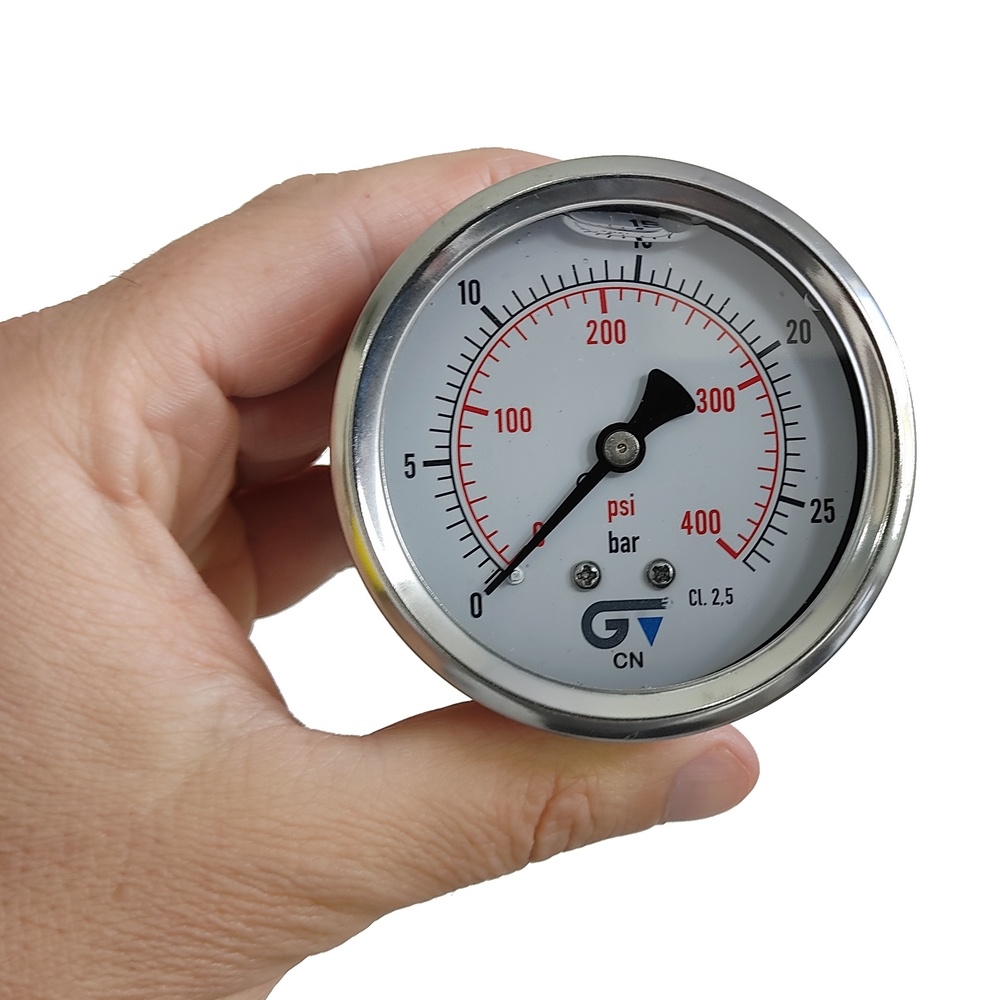 Manômetro Horizontal 400 Psi / 25 Bar Com Rosca 1/4