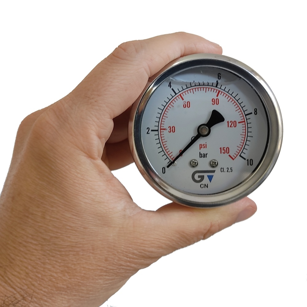 Manômetro Horizontal 150 Psi / 10 Bar Com Rosca 1/4