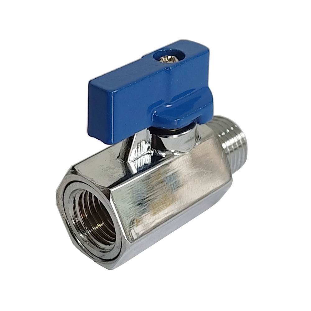 Válvula de Esfera Mini Macho/Fêmea 1/8" BSP - PN16