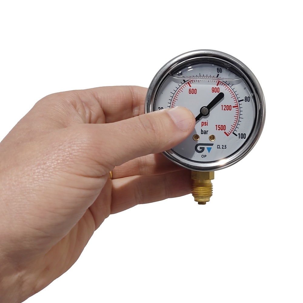 Manômetro Vertical 1500 Psi / 100 Bar Com Rosca 1/4