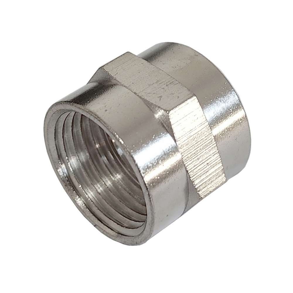Luva 1/4" BSP Em Latão Niquelado