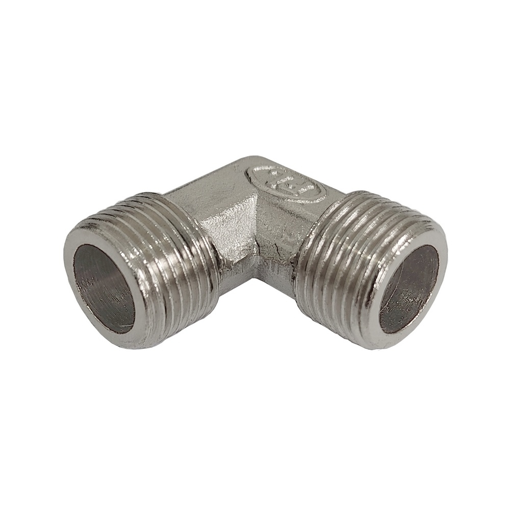Cotovelo Macho/Macho 1/4" BSP Em Latão Niquelado