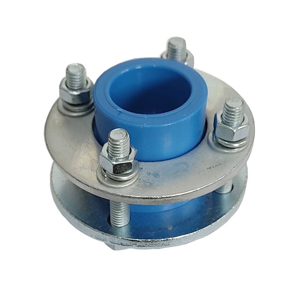 União Com Flange Soldável 20 mm - PPR Azul (Linha TopAir / TopFusion)