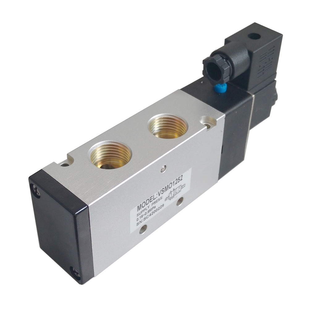 Válvula Solenóide/Mola 1/2" 5/2" Vias 220 VCA Modelo VSMO1252