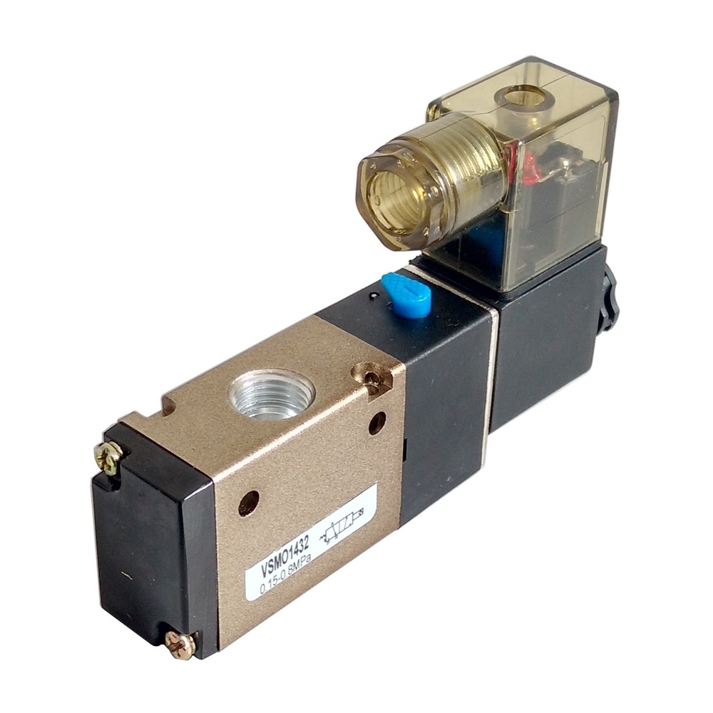 Válvula Solenóide/Mola 1/4" 3/2" Vias 12 VCC Modelo VSMO1452