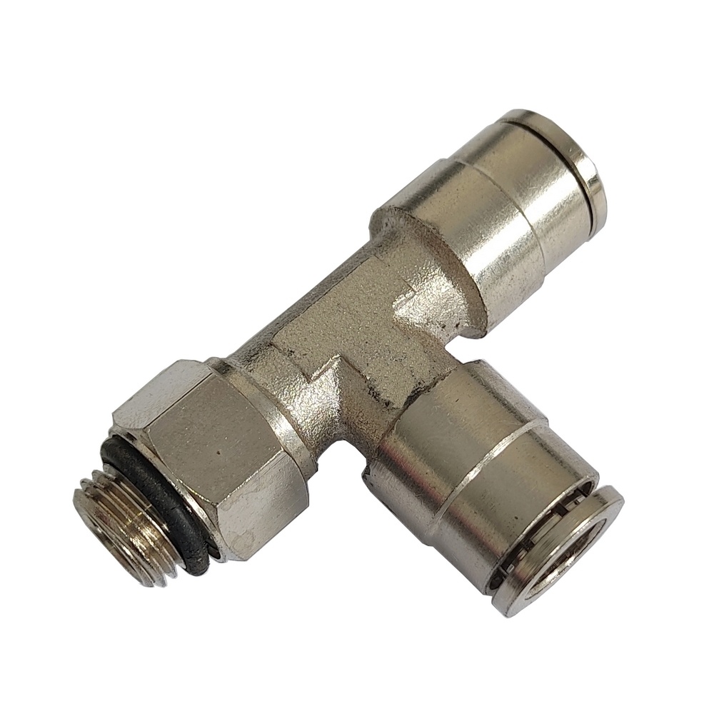 Tee Macho Lateral Tubo 8 X 1/8" BSP - MPST-G (Conexão Pneumática Metálica)