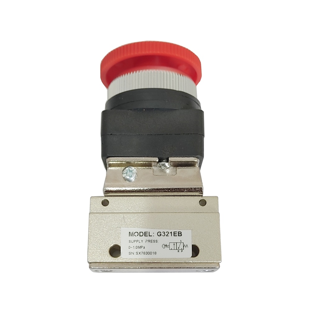 Válvula Botão Cogumelo/Trava 1/8 3/2 vias - G321PB