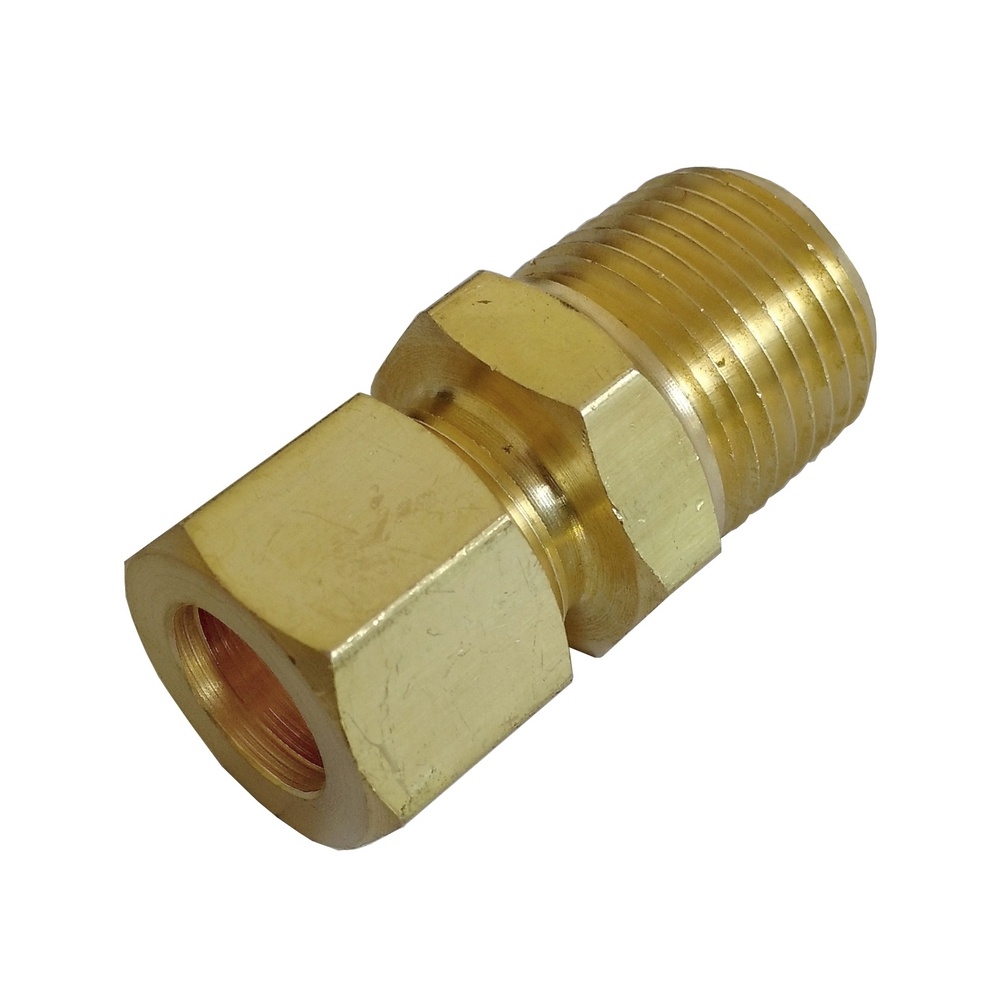 União Reta Tubo 6 mm x 1/4" NPT Em Latão