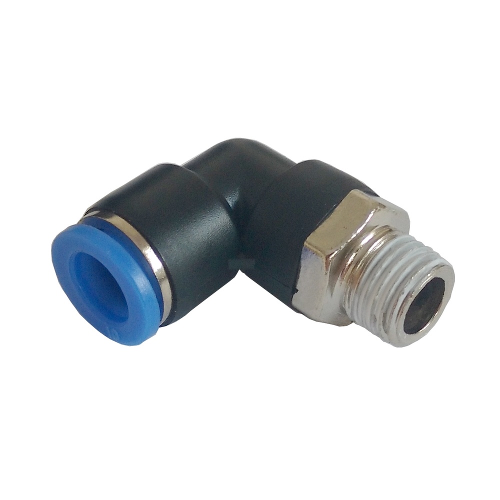 Cotovelo Tubo 5/16" x Rosca 1/8" NPT - PL (Conexão Pneumática Instantânea)