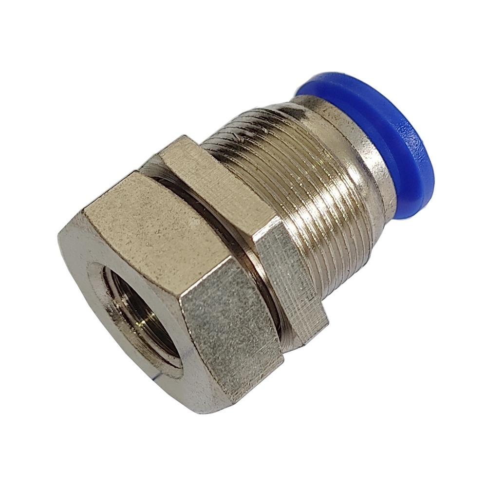 União Painel 3/8" x Rosca Fêmea 1/4" NPT - PMF (Conexão Pneumática Instantânea).