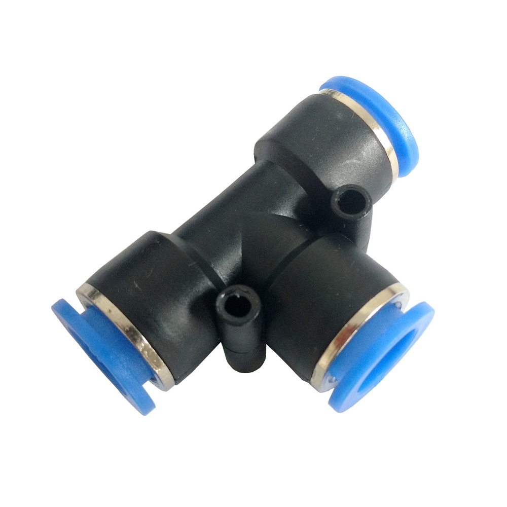 Tee União Tubo 1/8" - PUT (Conexão Pneumática Instantânea)
