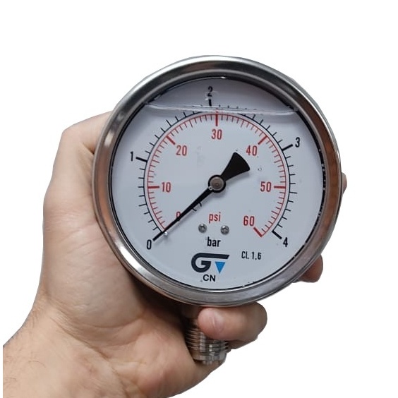 Manômetro Vertical 60 PSI / 4 Bar Com Rosca 1/2