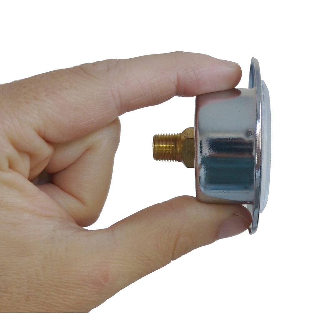 Manômetro Horizontal Para Painel 150 PSI / 10 Bar c/ Rosca 1/8