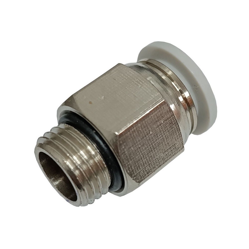 Conector Reto Tubo 10 mm x Rosca Macho 1/4