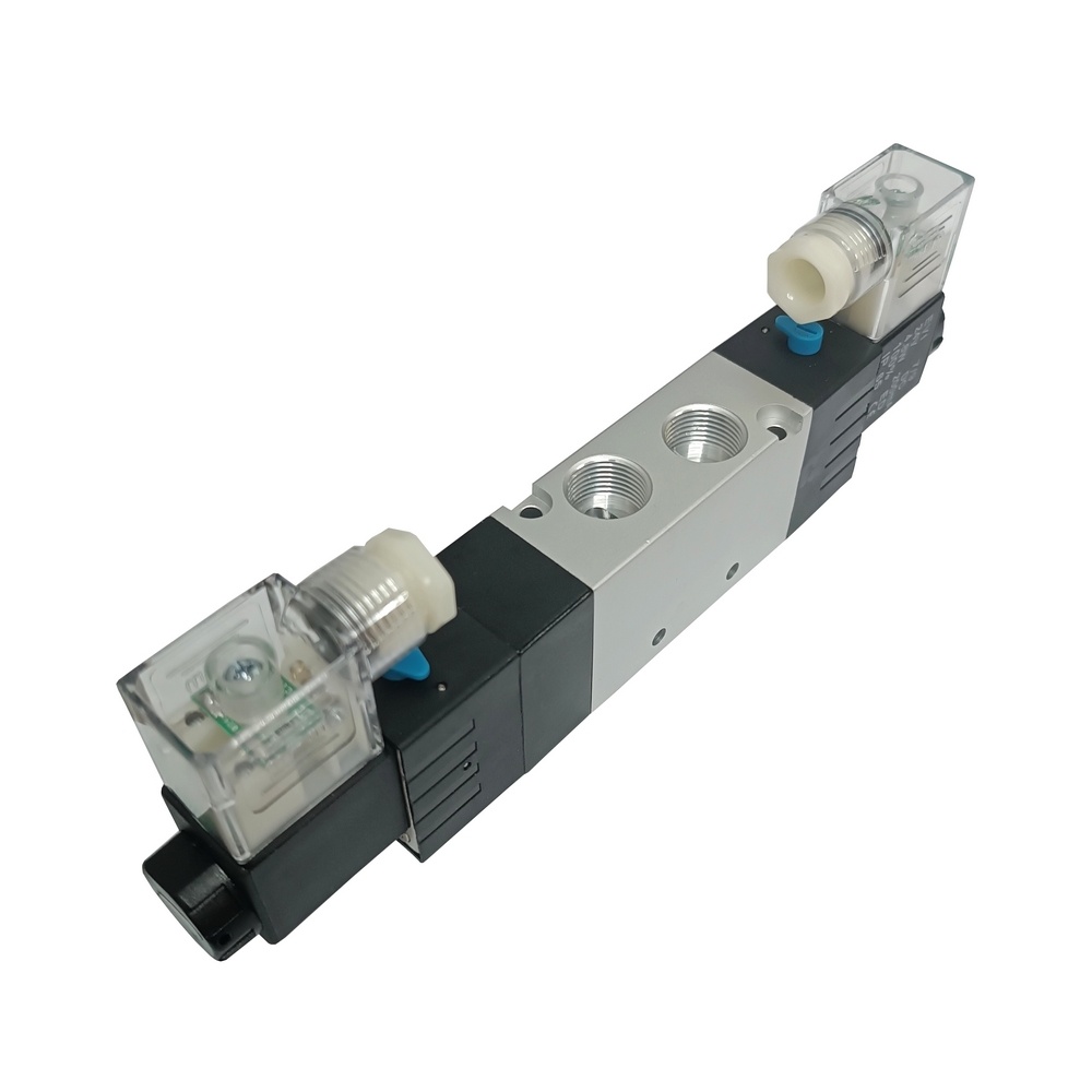 Válvula Duplo Solenóide 3/8" 5/3" Vias 24 VCC - Centro Fechado