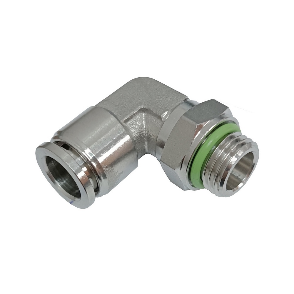 Cotovelo Macho Tubo 12 x Rosca Macho 1/4" BSP - PL-G (Conexão Instantânea Aço Inox)