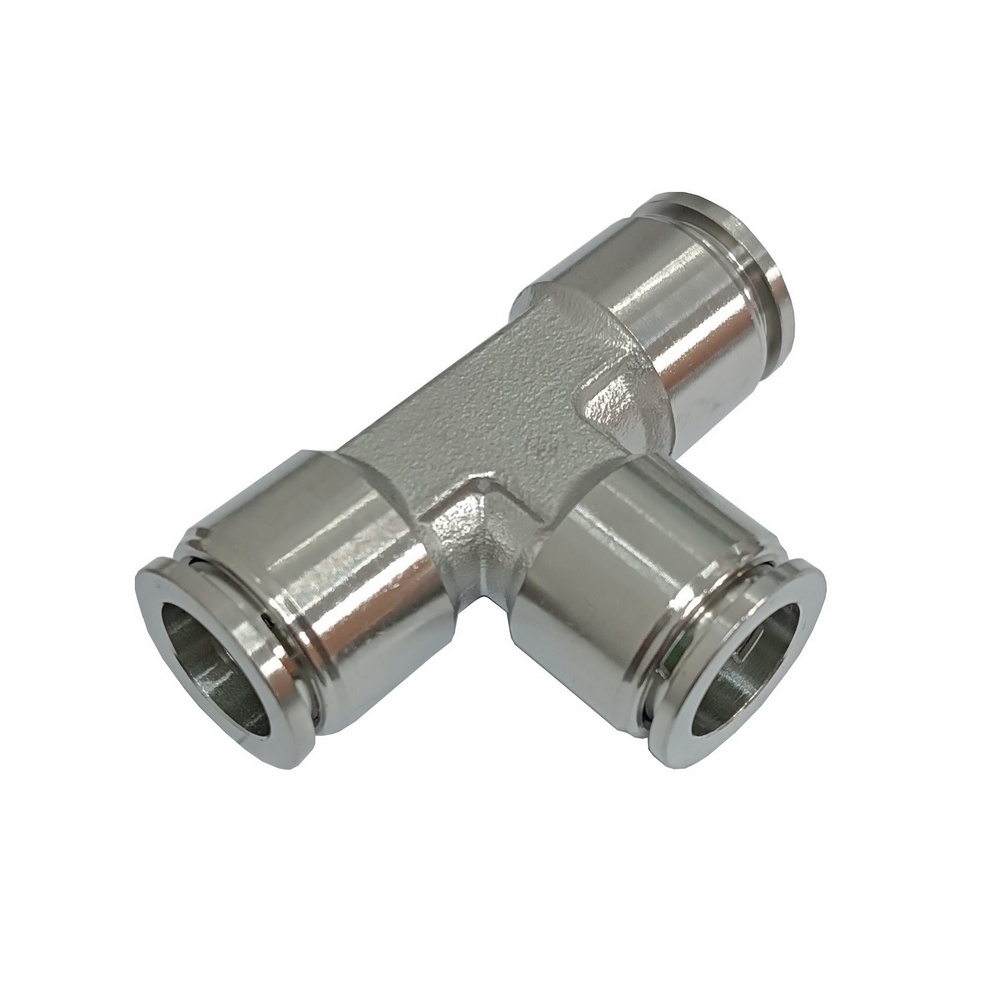 Tee União Tubo 10 mm - PUT (Conexão Instantânea Aço Inox)