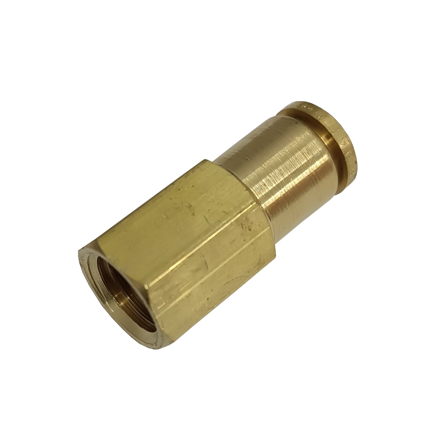 Conector Reto Tubo 8 x Rosca Fêmea M12 x 1,5 - (Conexão Pneumática Metálica)