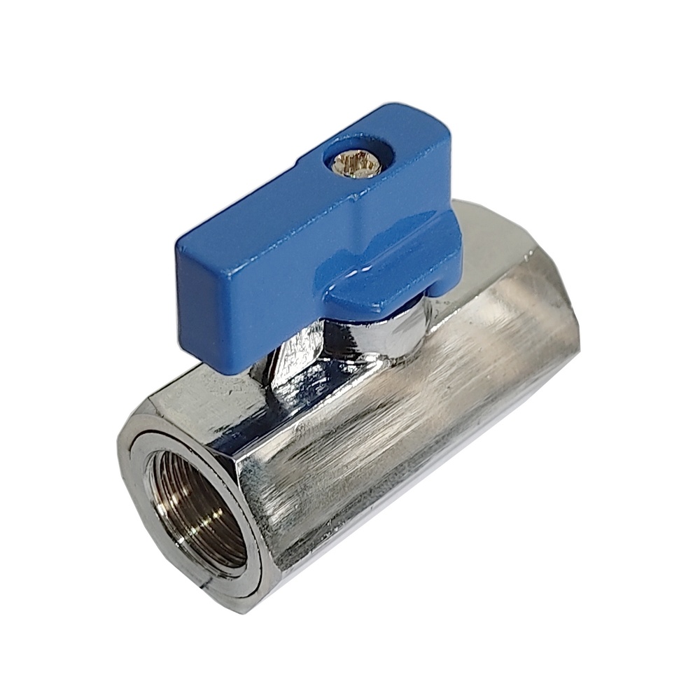 Válvula de Esfera Mini Fêmea 1/8" BSP em Aço Inox 304 - PN20