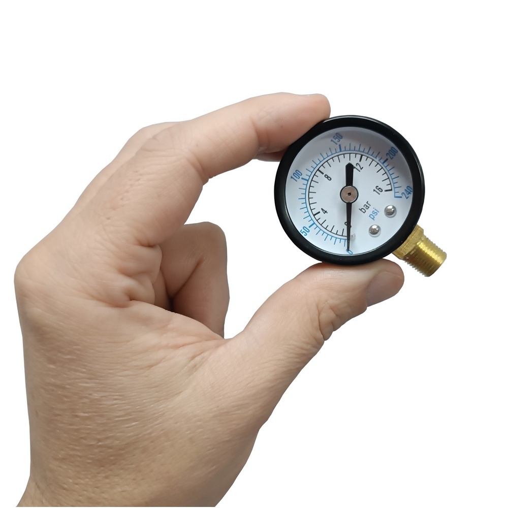 Manômetro Vertical 240 PSI / 16 Bar Com Rosca 1/8