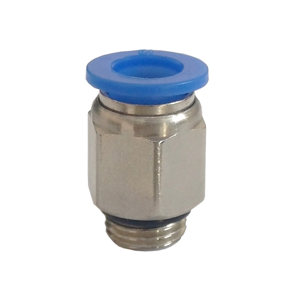 Conector Reto Tubo 10 mm x Rosca Macho 1/4