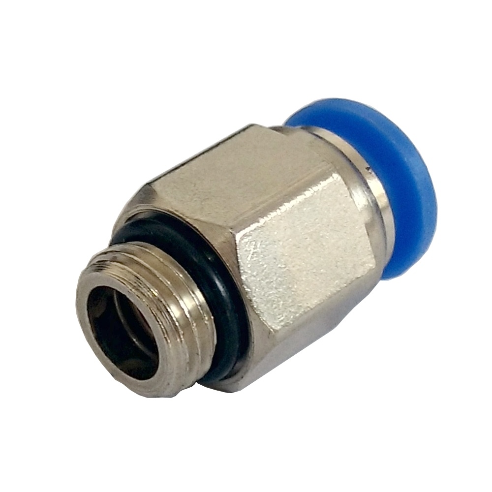 Conector Reto Tubo 10 mm x Rosca Macho 1/4