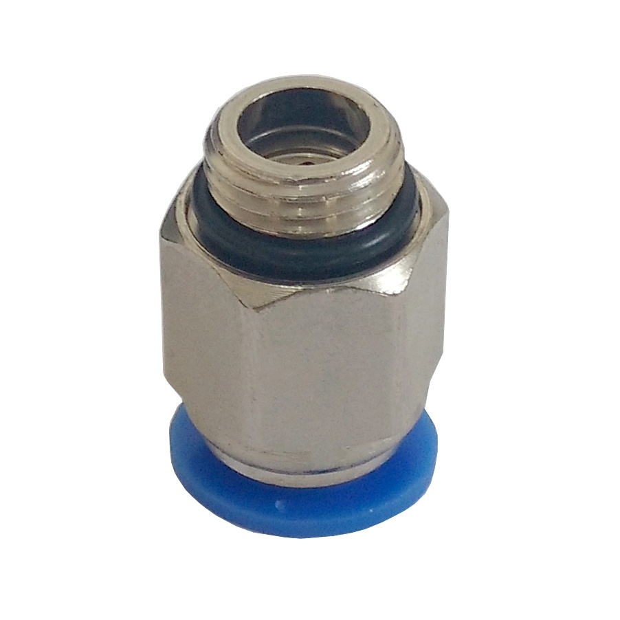 Conector Reto Tubo 10 mm x Rosca Macho 1/4
