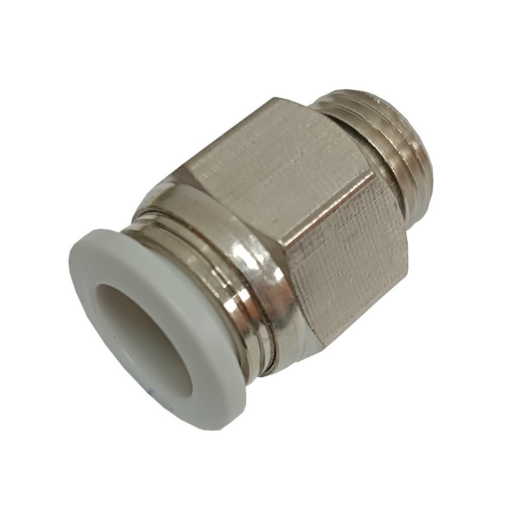 Conector Reto Tubo 10 mm x Rosca Macho 1/2" BSP - PC-G (Conexão Instantânea Primeira Linha Branca)