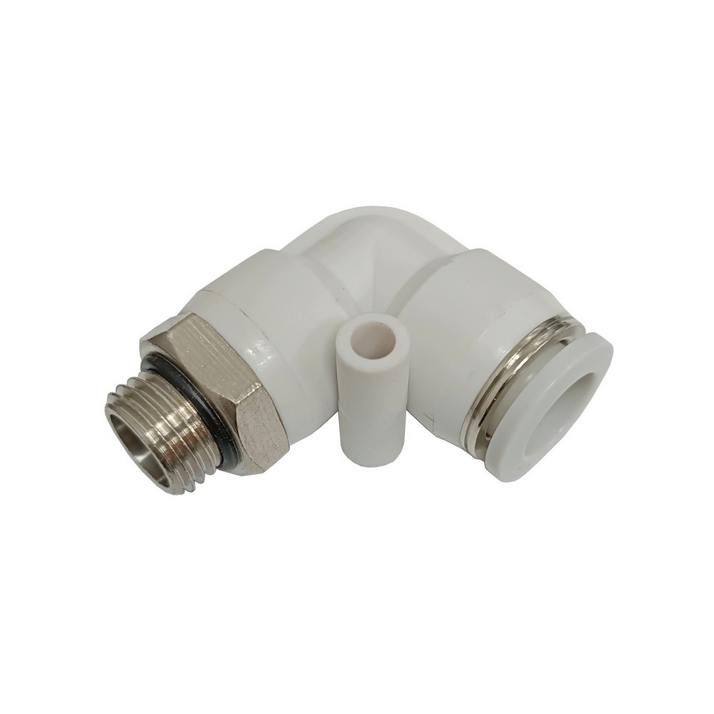Cotovelo Tubo 8 x Rosca Macho 1/2" - PL-G (Conexão Instantânea Primeira Linha Branca)