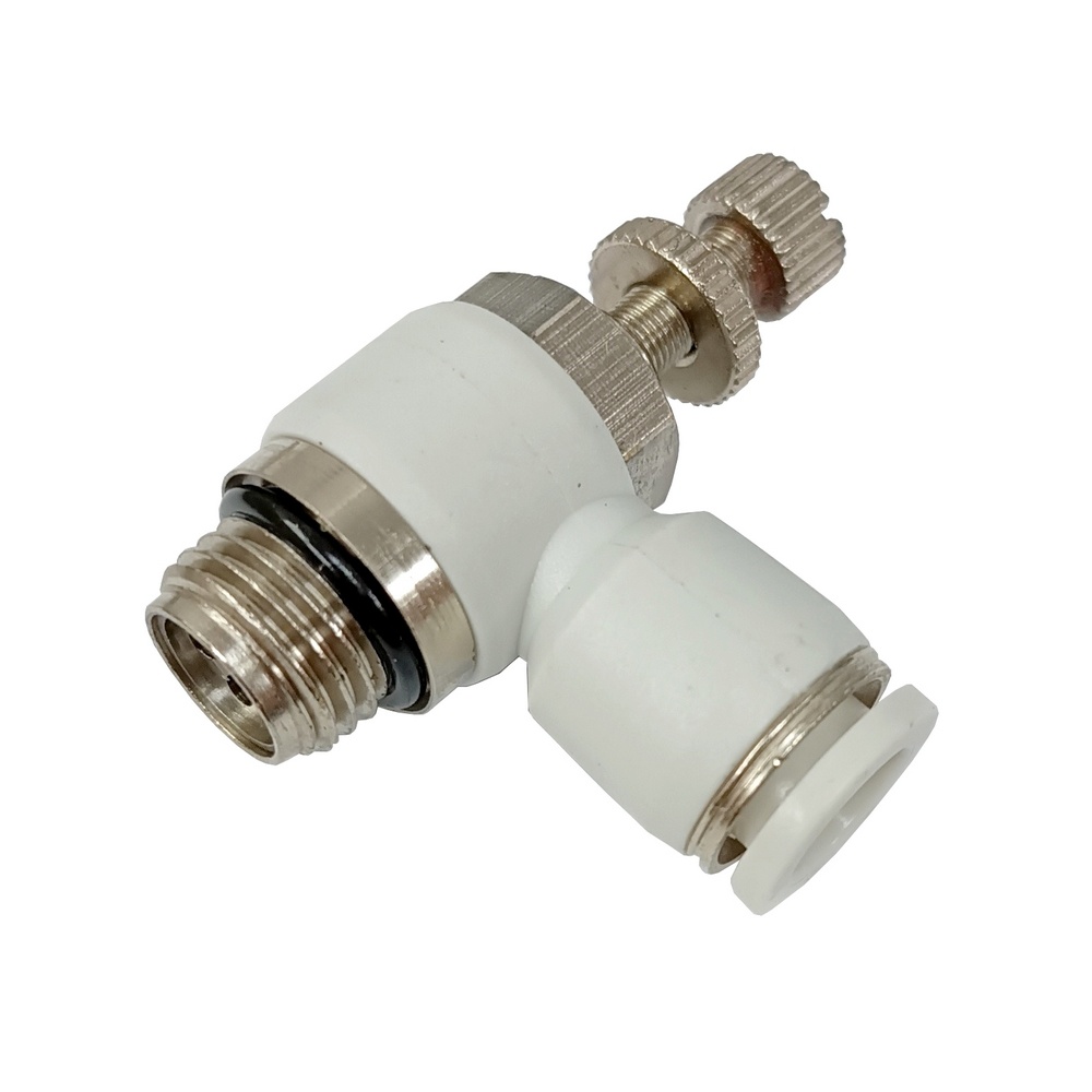 Regulador de Fluxo Tubo 10 mm x Rosca Macho 1/2" BSP - NSE-G (Conexão Instantânea Primeira Linha Branca)