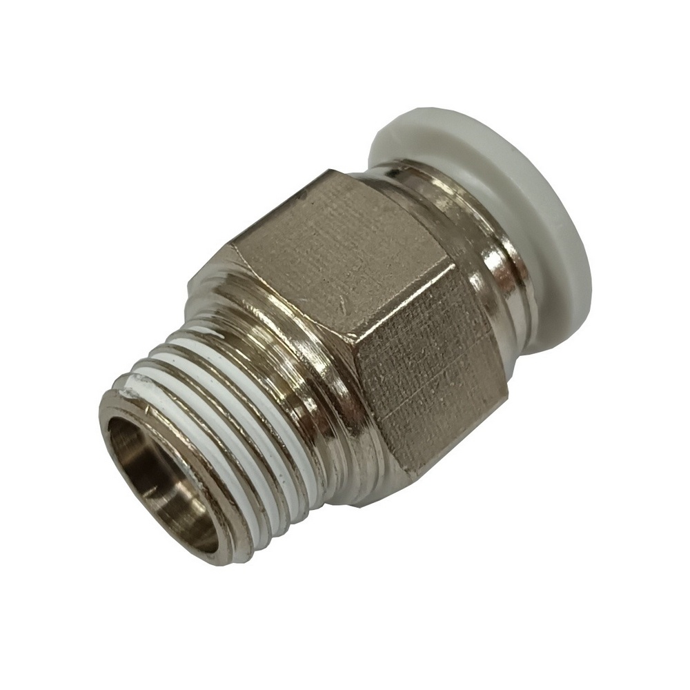 Conector Reto Tubo 10 mm x Rosca Macho 1/4