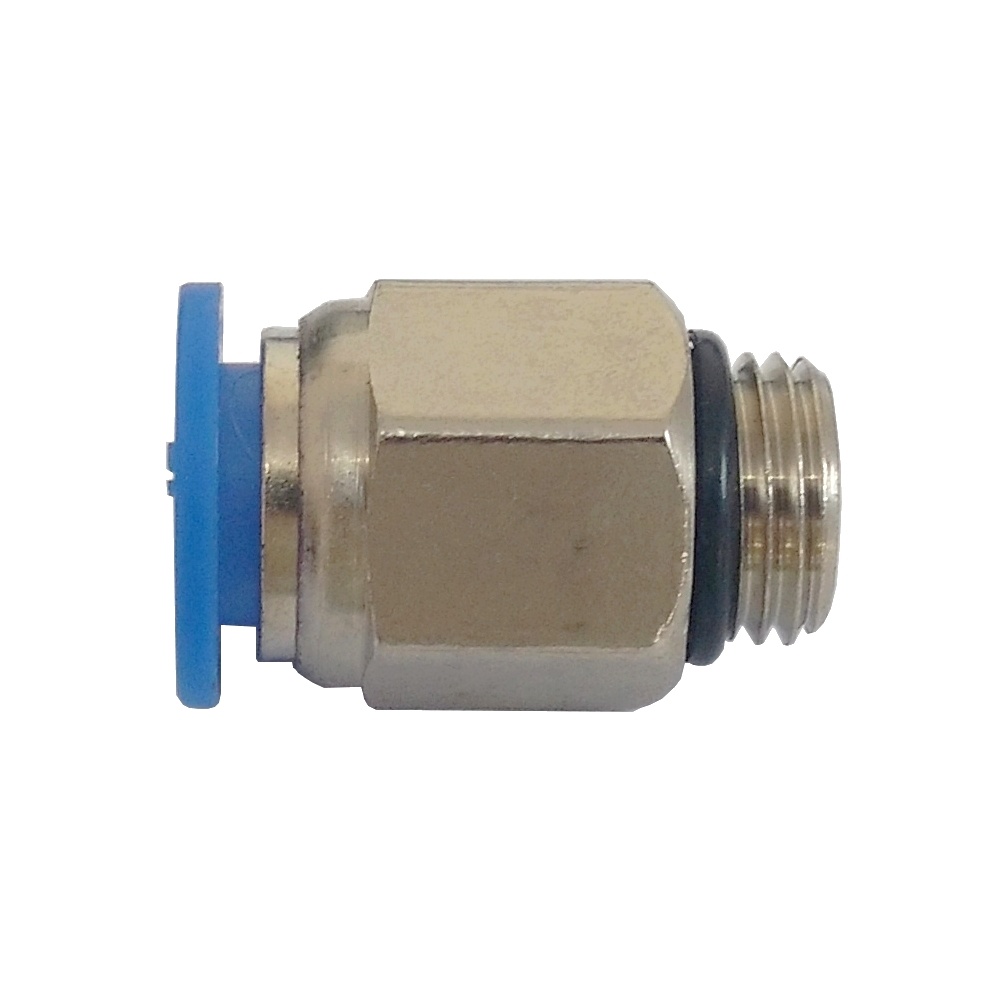 Conector Reto Tubo 12 mm x Rosca Macho 1/4