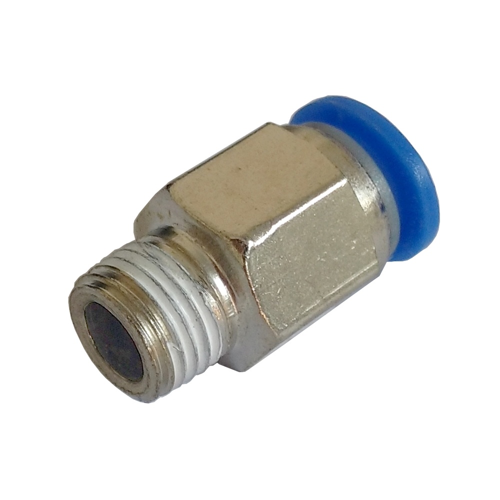 Conector Reto Tubo 8 mm x Rosca Macho 1/4